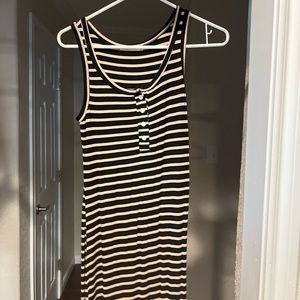 Black and mocha striped dress